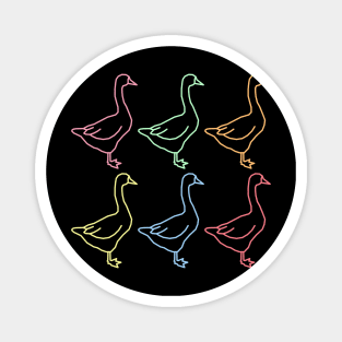 Multi-Colored Geese Magnet